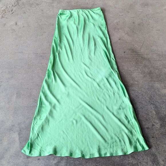 Rezek Studio Emerald Green Satin Shimmy Skirt size XS - Picture 3 of 10